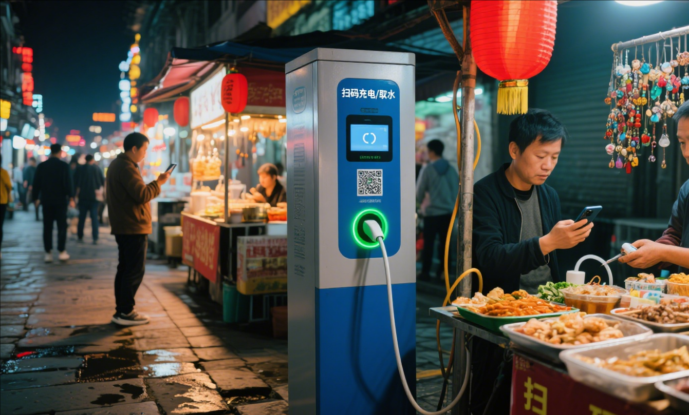 夜市充電柱手機掃碼